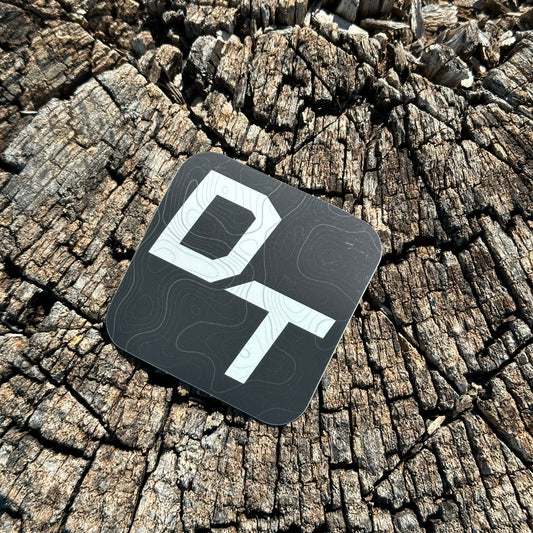 2.5" rectangular DT Topo Logo Sticker